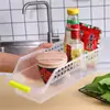 Organizador de Cajones Fácil de Clasificar Caja de Almacenamiento de Plástico para Cocina Cesta de Almacenamiento Transparente Hueca para Refrigerador