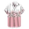 Camisa de manga corta con solapa de verano de comercio exterior de Amazon AliExpress, estampado informal, nueva tendencia, holgada para hombre.