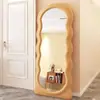 Espelho com Formato Especial, Espelho de Maquiagem para Meninas, Espelho de Penteadeira Estilo Creme para Quarto de Casa, Espelho de Corpo Inteiro para Provador de Loja de Roupas, Tipo de Chão