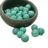 Ágata Turquesa Cuentas Redondas Verdes Sueltas Accesorios Hechos a Mano para DIY Cadena Jade Cristalino Ágata Negra Collar Venta al por Mayor