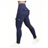 Pantalones de yoga fitness de cintura alta para levantar glúteos para mujer de Amazon transfronterizos para deportes al aire libre y correr con múltiples bolsillos