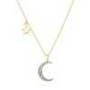 Amazon Luna Dorada Estrella León Ojo Maligno Colgante Collar Cadena de Clip Europea y Americana Medalla Regalo de Cumpleaños