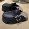 Colección Europea 2026 Otoño/Invierno Nuevo Estilo Mocasines de Punta Cerrada, Zapatos Birkenstock para Dedos Grandes para Mujer, Pantuflas de Suela Gruesa para Exteriores que Aumentan la Altura