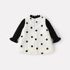 Conjunto de Vestido Chaleco Grueso Forrado de Felpa de Nuevo Estilo Otoño e Invierno 2025 para Bebés Niñas, Conjunto de Dos Piezas Base de Falda Peluda