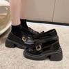 Zapatos Británicos de Cuero Estilo Universitario para Mujer, Novedad Primavera 2026 Mocasines Estudiantiles Antideslizantes de Suela Gruesa, Zapatos Individuales de Moda JK