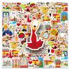50 pegatinas de grafiti español con personalidad para viajes transfronterizos al aire libre, pegatinas decorativas para fundas de teléfono y equipaje.