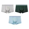 Huajielong Malha com Textura Costurada Seda de Gelo Roupa Íntima Masculina Cintura Média Masculina Tamanho Grande Respirável Cueca Boxer Masculina Pode Fazer Dropshipping