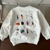Sudadera de algodón puro para niños, moderna, de dibujos animados, elegante, versión coreana, para primavera y otoño, corte holgado, para niños, top casual