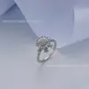 Anillo Giratorio Abierto para Alivio del Estrés con Diamantes, Versátil y de Alta Gama, Anillo Giratorio Color-Conservante Chapado en Cobre, Unisex, Mayoreo