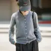 Suéter de Felpa Elegante Europeo y Americano Otoño/Invierno 2026 para Mujer, Color Sólido, Moderno, Sencillo, Versátil, Cárdigan de Punto de Lana Holgado