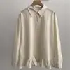 Camisa Estilo Novo Patchwork com Babados Dopamina Primavera 2026 Elegante Manga Longa Solta Redutora de Idade Top Boneca Feminino