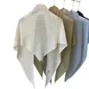 Bufanda Triángulo de Punto Hueco Negra Estilo Coreano Temperamento Chica Personalidad Elegante Chal Color Sólido Nudo Simple Cubre Trasero Moderno