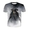 2020 nuevo T-shirt de cuello redondo con estampado digital 3D de la película de piratas Galle europeo y americano Amazon ebay comercio exterior