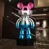1 m Grande Ornamento de Chão Galvanizado Mochila de DJ Urso com Áudio Bluetooth ao Lado do Gabinete de TV da Sala Decoração de Villa