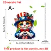 Colgante de Acrílico 2D para Coche con Diseño Nuevo Transfronterizo Día de la Independencia Americana Llavero de Gato Conejo Águila de Dibujos Animados Decoración Interior de Coche