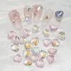 10mm Celebridad de Internet Explosiones Uña Punta Inferior Corazón Diamante Lujo Cristal Corazón de Melocotón Uña Amor Diamante Armadura Nupcial Joyería