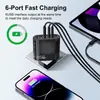 Padrão 65W 3USB +3 Type-c carregador de telefone móvel multi-interface cabeça de carregamento europeu e americano britânico plugue cross-border lote