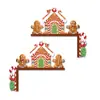 Decoración Navideña Más Vendida Transfronteriza Tema Hombre de Jengibre Colgantes para Marco de Puerta Accesorios de Escenario para Fiestas Festivas Colgantes