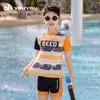 [Liquidación] Traje de baño para niños, de una sola pieza para niños, estilo nuevo, para niños mayores, equipo profesional de secado rápido para entrenamiento, al por mayor