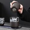 Juego de Té Kung Fu de Viaje Portátil de Arcilla Púrpura con una Tetera y Seis Tazas, Taza Rápida Separación Agua de Té Juego de Té para Camping al Aire Libre