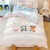 Conjunto de Colcha de Três Peças para Jardim de Infância, Veludo de Leite Espessado, Conjunto de Roupa de Cama de Seis Peças para Bebês que Entram no Jardim de Infância, Roupa de Cama com Forro de Fleece, Estilo Desenho Animado