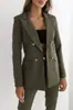 Comercio exterior transfronterizo Ropa de mujer europea y americana Amazon AliExpress 2024 otoño e invierno chaqueta de traje pequeña de moda de color sólido cruzada