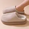 Pantuflas de Algodón con Cordones Cruzados y Forro Polar Añadido, Zapatos de Algodón Gruesos y Cálidos, Nuevo Estilo Otoño e Invierno, Comercio Exterior, Zapatos Casuales de Suela Gruesa para Mujer, Pantuflas de Algodón