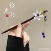 Grampo elegante e versátil de ginkgo para cabelos finos, grampo em U de nicho para a parte de trás da cabeça, grampo em forma de crescente