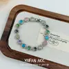 Nuevo Diseño de Nicho con Estilo Versátil, Brillantes de Pedrería Dulces de Verano, Exquisito Lujo Ligero, Sensación de Alta Gama, Pulsera de Pedrería Brillante Colorida y Elegante