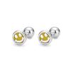 Pendientes Sencillos de Plata 999 para Mujer con Diseño de Cara Sonriente, Tornillo de Cierre, Elegantes y de Moda para el Uso Diario, No Necesitan Quitarse para Dormir
