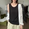 Camisola Casual sin Mangas Holgada Talla Plus para Mujer, Nuevo Estilo Verano, Cuello Redondo, Adecuada tanto para Ropa Interior como Exterior