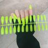 Uñas postizas trapezoidales de estilo europeo y americano más vendidas, con armadura de ataúd larga, color sólido, tira de aceite brillante, 24 unidades, armadura de ballet