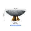 Haisman luz de luxo de cobre fundo tecido padrão de vidro placa de frutas grande placa de frutas secas sala de estar mesa de centro armazenamento decoração presente