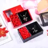 Caja de Regalo para Ventana con 6 Flores de Jabón Joyería Caja de Joyería Regalo Creativo para el Día de San Valentín Set de Regalo Rosa