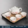 Juego de Té Kung Fu Cerámico para el Hogar con Tetera, Juego Sencillo para Preparar Té para Recepción de Hotel y Bandeja para Preparación de Té Seco