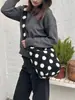 410263 2026 Nueva Linda Bolsa de Peluche de Lunares para Mujer, Bolso Cubo de Lunares Moderno y Sencillo, Bolso Chaleco