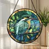 Colgante de Cristal de Arrendajo Azul Adorno de Cristal para el Hogar Decoración de Ventana Atrapasol para el Jardín