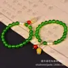 Pulsera de Cuentas Redondas de Zafiro de Taiwán de Xinjiang para Mujer, Pulsera de Jade Multi-Tesoro de Jaspe, Cuarcita Verde Espinaca, Venta Directa