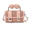 Bolso Cilindro Infantil de Lunares con Lazo, Bolso Cruzado Vintage Esmerilado para Niñas, Mini Bolso de Mano Estilo Dulce de Princesa