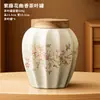 Latas de Chá Estilo Chinês Forno Ru Seladas de Cerâmica Caixa de Armazenamento Doméstico de Alta Qualidade à Prova de Umidade Potes de Armazenamento de Chá Embalagem de Chá