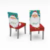 Capa de Cadeira para Decoração de Natal Transfronteiriça Estampa de Desenho Animado Atmosfera de Restaurante e Casa Tecido Misturado de Alta Elasticidade Capa de Cadeira Atacado