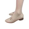 Nuevos zapatos de tacón bajo puntiagudos, zapatos de moda sencillos, cómodos, de suela suave, elegantes, combinables, zapatos de trabajo, zapatos de tacón bajo de cuero para mamá.
