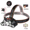 Linterna frontal LED de 11 luces USB recargable para exteriores transfronteriza, luz fuerte, para correr de noche, ciclismo, linterna frontal montada en la cabeza, linterna frontal portátil multifuncional