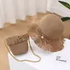 Bolso de Paja de Moda con Borlas, Bolso Tejido a Mano de Gran Capacidad, Bolso de Hombro Tote con Sombrero de Paja con Borlas