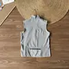 Chaleco con Cuello Alto de Tejido Gofrado, Agradable para la Piel, Absorbente de Sudor, Transpirable, Diseño de Tira Reflectante, Suave Naturalmente. 11470