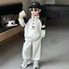 Conjunto de Moletom Outono para Meninos 2025 Novo Roupa Esportiva Calça de Moletom Casual para Crianças Menino Bebê Primavera e Outono