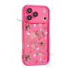 Tendencia en TikTok, funda de teléfono iPhone 18PM floral fresca y delicada, hecha en fábrica, con borde elevado para protección mejorada de la cámara, carcasa blanda