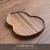 Bandeja de Chá de Noz Estilo Japonês Prato de Secagem Redondo Estilo Nórdico Prato de Jantar para Bolo Retangular de Madeira Bandeja de Chá para Sushi Dim Sum