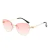 Gafas de Sol Mariposa Estilo Hot Girl para Mujer, Patillas con Forma de Corazón a la Moda, Diseño de Alta Gama, Gafas de Sol Sin Montura Y2K Europeas y Americanas