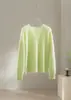 Textura tipo nuvem26 Suéter de Tricô com Decote V de Manga Longa em Lã e Cashmere Atmosférico Outono/Inverno para Mulheres, Pulôver Liso